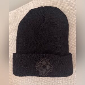 Chrome Hearts Black Beanie with Embroidered Motif